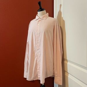 Eleventy Men’s Classic Dandy Cotton Striped Long Sleeve Button Down Dress Shirt